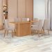 Mesa de Jantar Retangular com Tampo de MDF Luar Amêndoa 170 cm