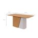 Mesa de Jantar Retangular com Tampo de MDF Luar Amêndoa e Off White 170 cm