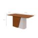 Mesa de Jantar Retangular com Tampo de MDF Luar Frassino e Off White 170 cm