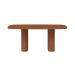 Mesa de Jantar Retangular com Tampo de MDF Off White Lintz Caramelo e Canela 184 cm
