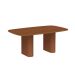 Mesa de Jantar Retangular com Tampo de MDF Off White Lintz Caramelo e Canela 184 cm
