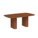 Mesa de Jantar Retangular com Tampo de MDF Off White Lintz Caramelo e Canela 219 cm
