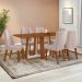 Mesa de Jantar Retangular com Tampo de MDF Sintonia Amêndoa e Off White 170 cm