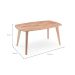 Mesa de Jantar Retangular com Tampo de Madeira Maciça Palmira Marrom Claro 150 cm