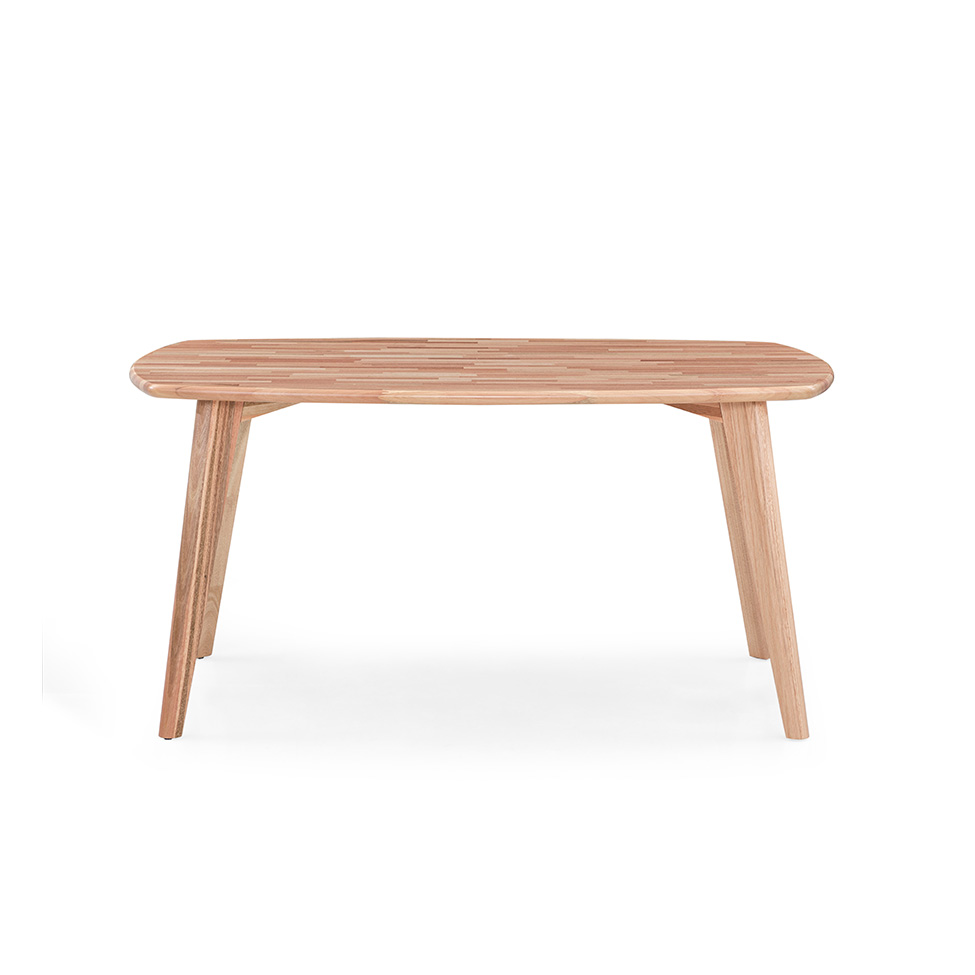Mesa de Jantar Retangular com Tampo de Madeira Maciça Palmira Marrom Claro 150 cm