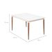 Mesa de Jantar Retangular com Tampo de Vidro Abbey Off White e Natural 135 cm