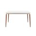Mesa de Jantar Retangular com Tampo de Vidro Abbey Off White e Natural 135 cm