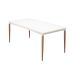 Mesa de Jantar Retangular com Tampo de Vidro Abbey Off White e Natural 184 cm