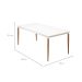 Mesa de Jantar Retangular com Tampo de Vidro Abbey Off White e Natural 184 cm