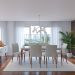 Mesa de Jantar Retangular com Tampo de Vidro Abbey Off White e Natural 184 cm