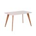 Mesa de Jantar Retangular com Tampo de Vidro Acerola Off White e Madeira 130 cm