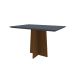Mesa de Jantar Retangular com Tampo de Vidro Ana Cinza e Imbuia 120 cm