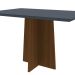 Mesa de Jantar Retangular com Tampo de Vidro Ana Cinza e Imbuia 120 cm