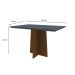 Mesa de Jantar Retangular com Tampo de Vidro Ana Cinza e Imbuia 120 cm