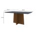 Mesa de Jantar Retangular com Tampo de Vidro Ana Cinza e Imbuia 160 cm