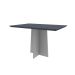 Mesa de Jantar Retangular com Tampo de Vidro Ana Cinza e Off White 120 cm