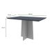 Mesa de Jantar Retangular com Tampo de Vidro Ana Cinza e Off White 120 cm