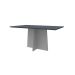 Mesa de Jantar Retangular com Tampo de Vidro Ana Cinza e Off White 160 cm