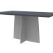 Mesa de Jantar Retangular com Tampo de Vidro Ana Cinza e Off White 160 cm