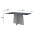 Mesa de Jantar Retangular com Tampo de Vidro Ana Cinza e Off White 160 cm