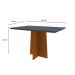Mesa de Jantar Retangular com Tampo de Vidro Ana Cinza e Ype 120 cm