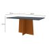 Mesa de Jantar Retangular com Tampo de Vidro Ana Cinza e Ype 160 cm