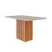 Mesa de Jantar Retangular com Tampo de Vidro Ana Off White e Cinamomo 130 cm