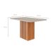 Mesa de Jantar Retangular com Tampo de Vidro Ana Off White e Cinamomo 130 cm
