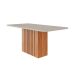 Mesa de Jantar Retangular com Tampo de Vidro Ana Off White e Cinamomo 180 cm