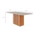 Mesa de Jantar Retangular com Tampo de Vidro Ana Off White e Cinamomo 180 cm