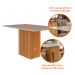 Mesa de Jantar Retangular com Tampo de Vidro Ana Off White e Nature 130 cm