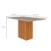 Mesa de Jantar Retangular com Tampo de Vidro Ana Off White e Nature 130 cm