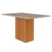 Mesa de Jantar Retangular com Tampo de Vidro Ana Off White e Nature 130 cm
