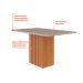Mesa de Jantar Retangular com Tampo de Vidro Ana Off White e Nature 130 cm
