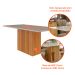 Mesa de Jantar Retangular com Tampo de Vidro Ana Off White e Nature 180 cm