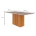Mesa de Jantar Retangular com Tampo de Vidro Ana Off White e Nature 180 cm