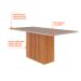 Mesa de Jantar Retangular com Tampo de Vidro Ana Off White e Nature 180 cm