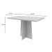 Mesa de Jantar Retangular com Tampo de Vidro Anitta Off White 120 cm