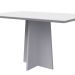 Mesa de Jantar Retangular com Tampo de Vidro Anitta Off White 135 cm