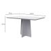 Mesa de Jantar Retangular com Tampo de Vidro Anitta Off White 135 cm