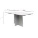 Mesa de Jantar Retangular com Tampo de Vidro Anitta Off White 160 cm