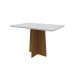Mesa de Jantar Retangular com Tampo de Vidro Anitta Off White e Imbuia 120 cm