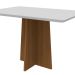 Mesa de Jantar Retangular com Tampo de Vidro Anitta Off White e Imbuia 120 cm