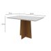 Mesa de Jantar Retangular com Tampo de Vidro Anitta Off White e Imbuia 120 cm