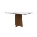 Mesa de Jantar Retangular com Tampo de Vidro Anitta Off White e Imbuia 135 cm