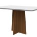 Mesa de Jantar Retangular com Tampo de Vidro Anitta Off White e Imbuia 135 cm