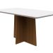 Mesa de Jantar Retangular com Tampo de Vidro Anitta Off White e Imbuia 160 cm