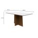 Mesa de Jantar Retangular com Tampo de Vidro Anitta Off White e Imbuia 160 cm