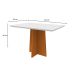 Mesa de Jantar Retangular com Tampo de Vidro Anitta Off White e Ype 120 cm