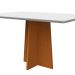 Mesa de Jantar Retangular com Tampo de Vidro Anitta Off White e Ype 135 cm